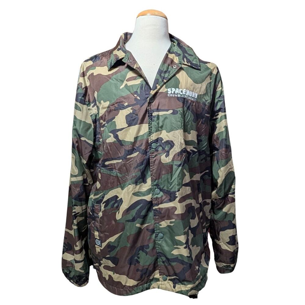 Spacekobo Crumbled Cookie Elmo Camo Coach Jacket Men’s Size XXL USED